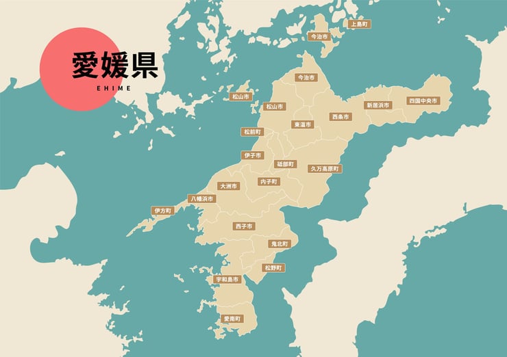 愛媛県のビジネスフォン・クラウドPBX提案可能エリア