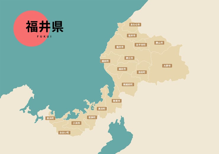 福井県のビジネスフォン・クラウドPBX提案可能エリア