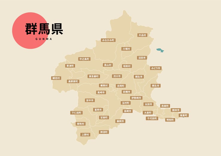 群馬県のビジネスフォン・クラウドPBX提案可能エリア