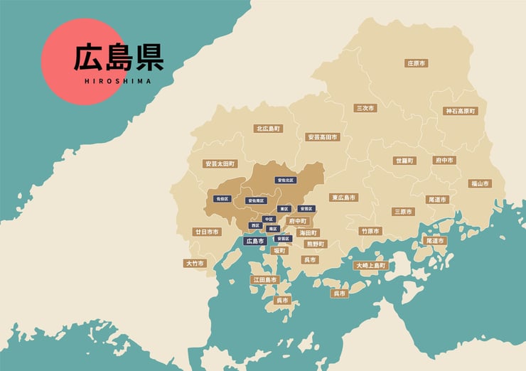 広島県のビジネスフォン・クラウドPBX提案可能エリア
