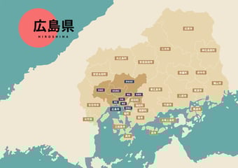 広島県のビジネスフォン・クラウドPBX提案可能エリア