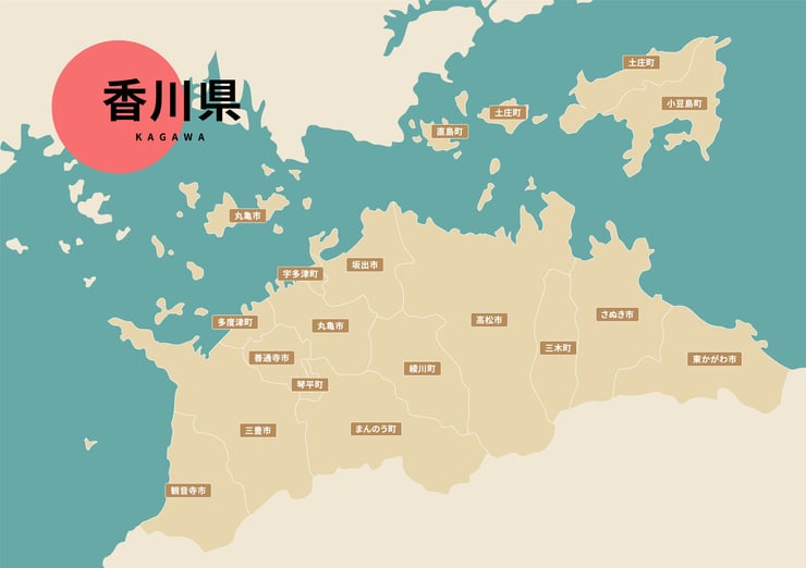 香川県のビジネスフォン・クラウドPBX提案可能エリア