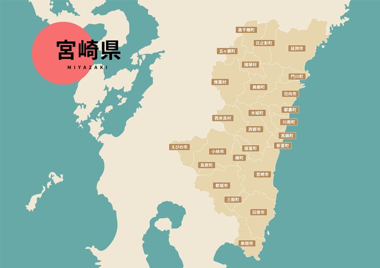 宮崎県のビジネスフォン・クラウドPBX提案可能エリア