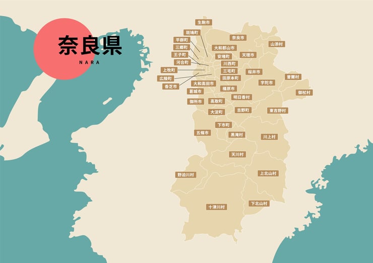 奈良県のビジネスフォン・クラウドPBX提案可能エリア