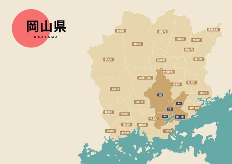 岡山県のビジネスフォン・クラウドPBX提案可能エリア