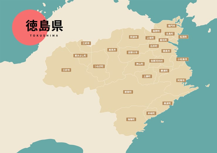 徳島県のビジネスフォン・クラウドPBX提案可能エリア