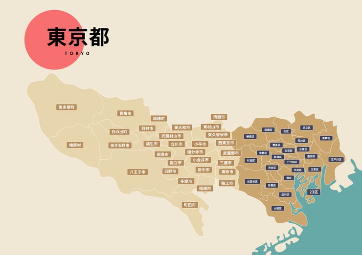 東京都のビジネスフォン・クラウドPBX提案可能エリア