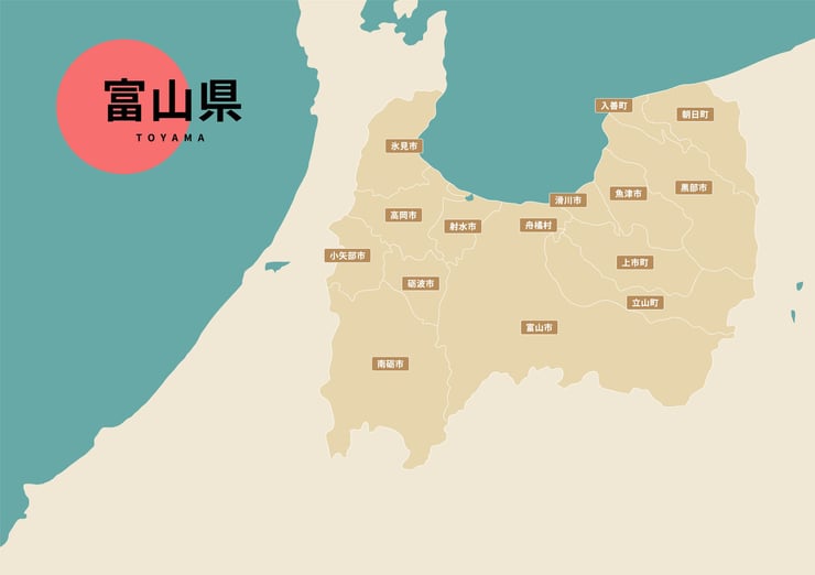 富山県のビジネスフォン・クラウドPBX提案可能エリア