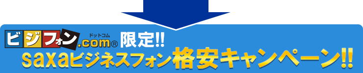 ビジフォン.com限定！！saxaビジネスフォン格安キャンペーン